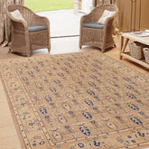 handmade Transitional Kafkaz Tan Blue Hand Knotted RECTANGLE 100% WOOL area rug 8 x 10